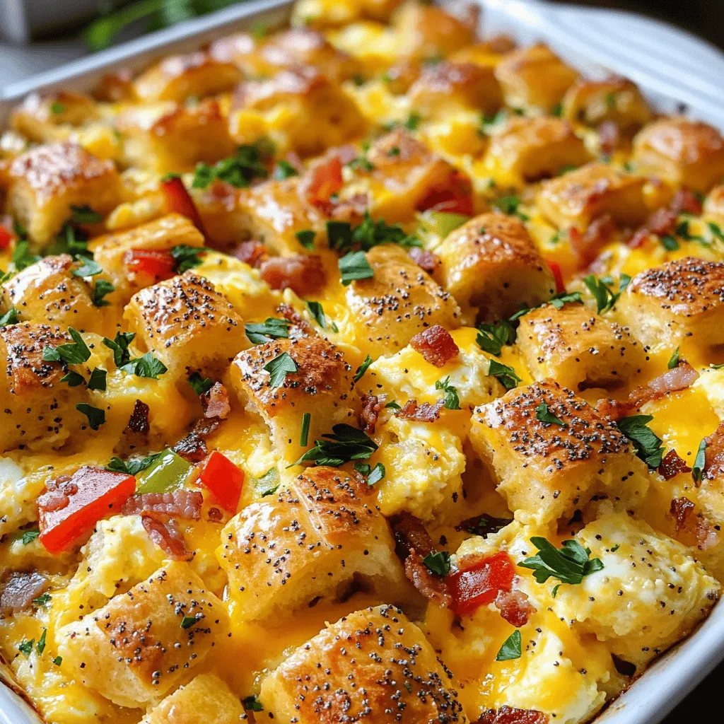 - 4 everything bagels, cut into cubes - 8 large eggs - 2 cups milk (whole or 2%) - 1 cup shredded sharp cheddar cheese