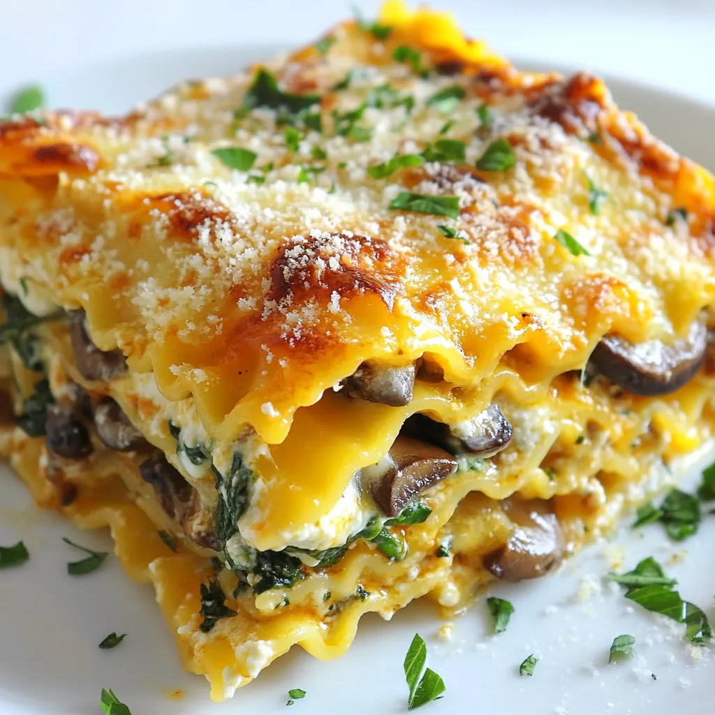 Creamy Spinach Mushroom Lasagna Savory and Comforting Dish