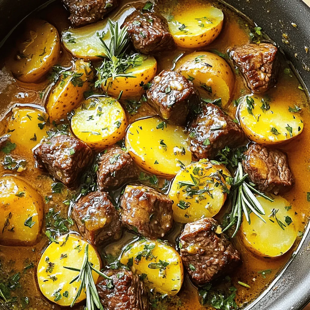 Slow Cooker Garlic Butter Beef Bites &#038; Potatoes Delight