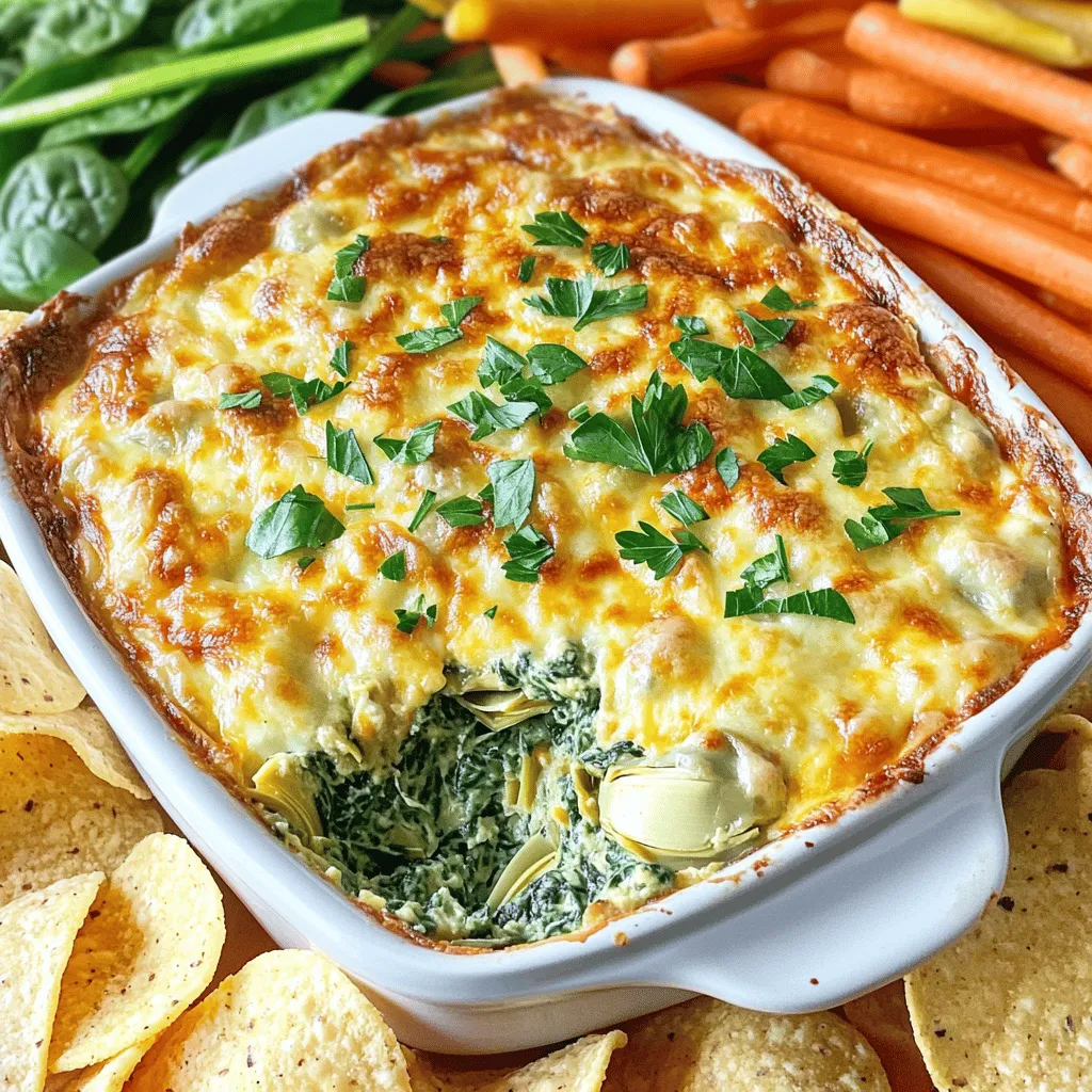 Cheesy Spinach Artichoke Dip Creamy and Flavorful Treat