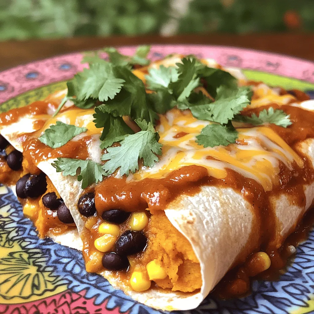Sweet Potato and Black Bean Enchiladas Delicious Dish