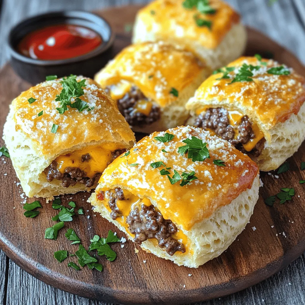 To make garlic parmesan cheeseburgers, you need key ingredients. Start with 1 pound of ground beef. This is the base of your bombs. Next, you’ll need cheeses. Use 1 cup of shredded sharp cheddar cheese and ½ cup of grated Parmesan cheese. These add rich flavor.