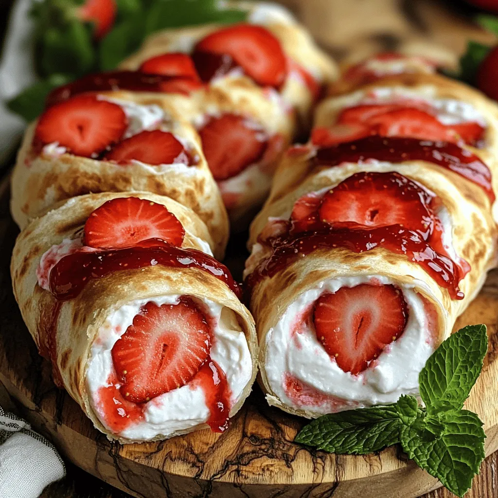 To make easy strawberry cheesecake rolls, you need just a few simple items. You will need cream cheese, powdered sugar, and vanilla extract. You also need heavy whipping cream, fresh strawberries, flour tortillas, and strawberry jam. Each ingredient plays an important role in the taste and texture.