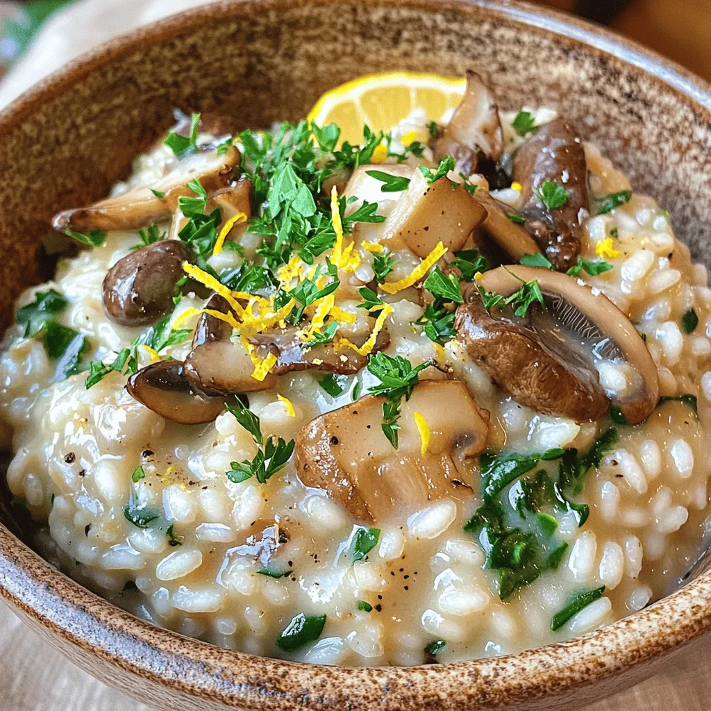The right ingredients make a great mushroom risotto. First, you need Arborio rice. This rice is starchy, which helps create that creamy texture we all love. It absorbs liquids well and stays firm.