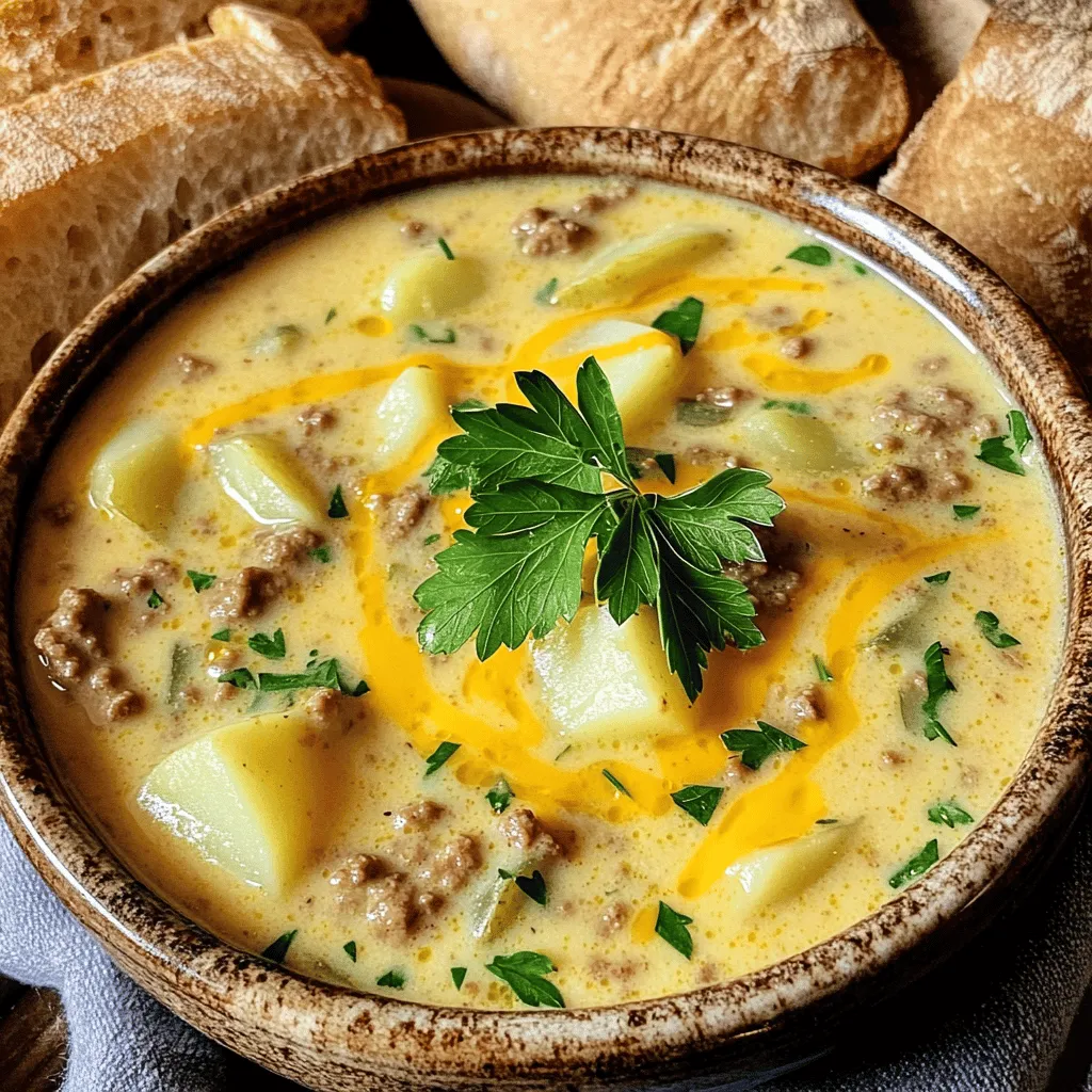 Award Winning Cheeseburger Soup Comforting Delight