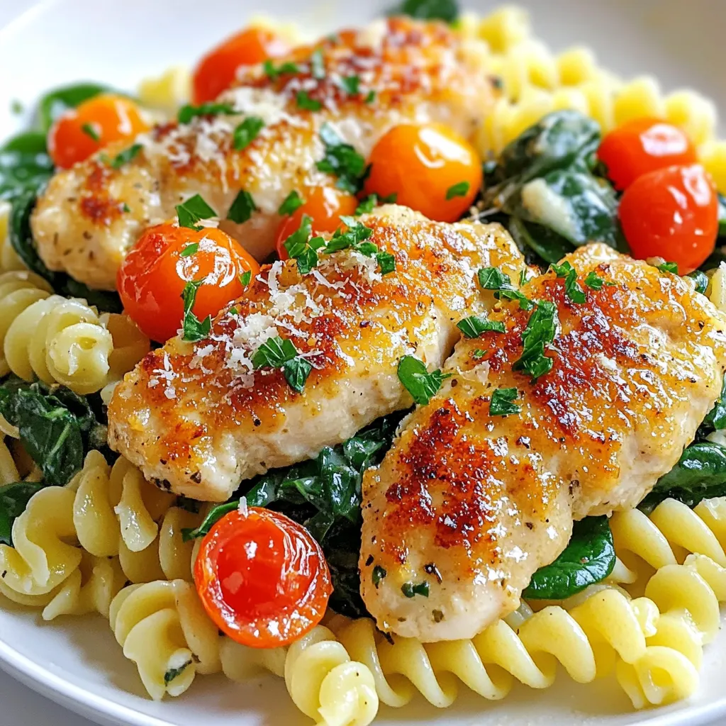 Garlic Parmesan Chicken with Twisted Pasta Delight