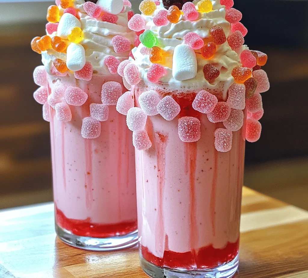 In the world of desserts, few creations capture the imagination quite like freakshakes. Originating from Australia, these extravagant milkshakes are a feast for both the eyes and the palate. With their towering heights and vibrant colors, freakshakes quickly took the social media scene by storm, becoming a must-try item for dessert lovers everywhere. The Decadent Pink Candy Freakshake is no exception—it