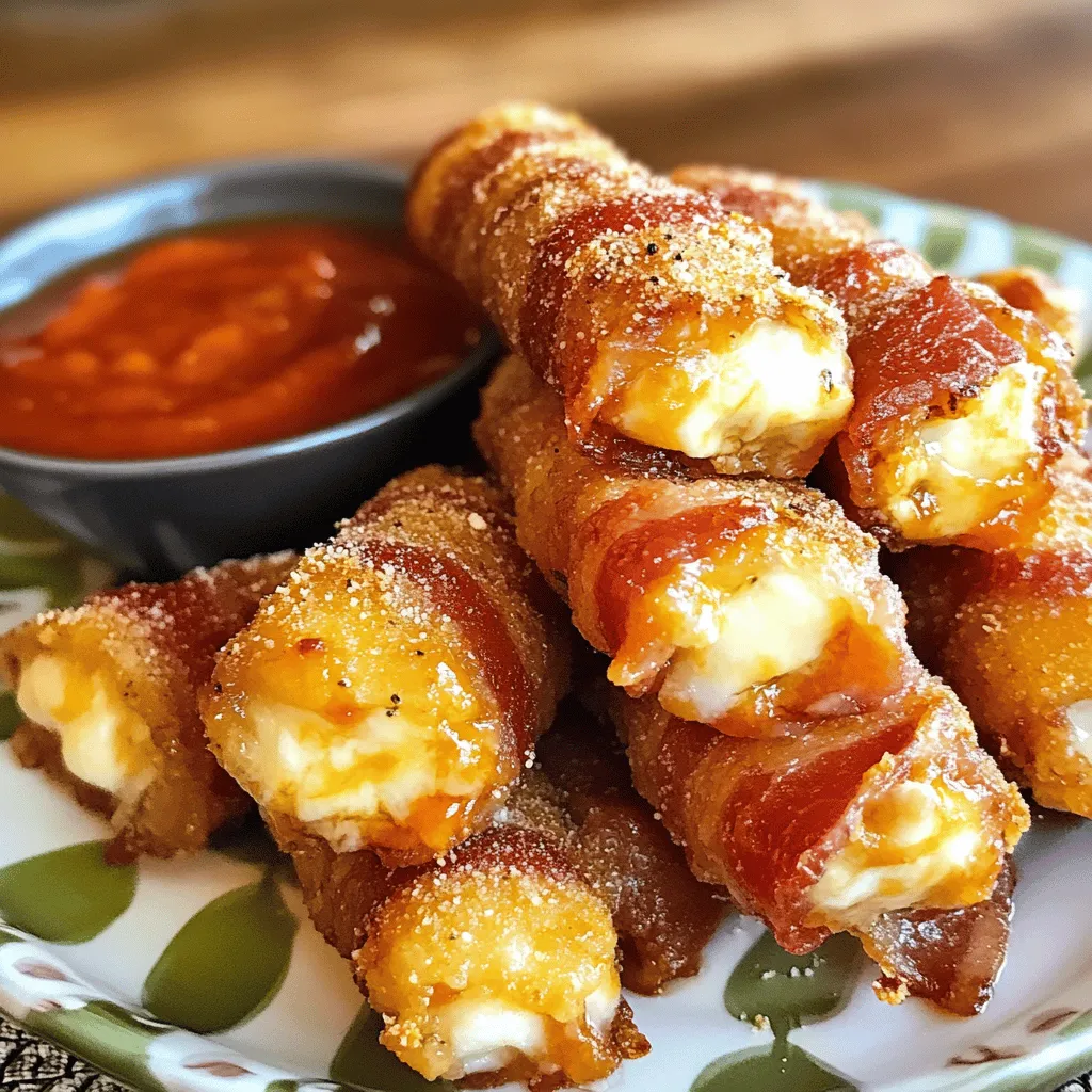 Bacon-Wrapped Mozzarella Sticks Delight: A Gourmet Comfort Snack
