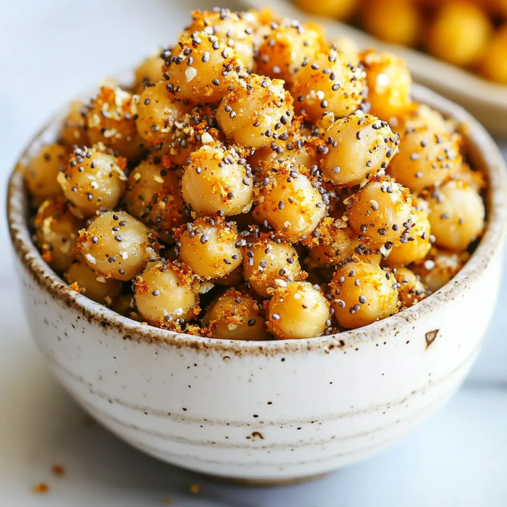 Air Fryer Everything Bagel Chickpeas Crispy Snack Treat