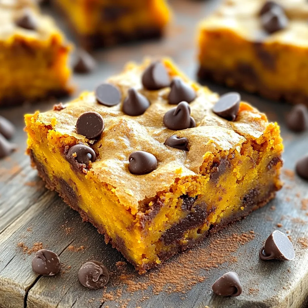 Pumpkin Chocolate Chip Blondies Tasty Fall Treat