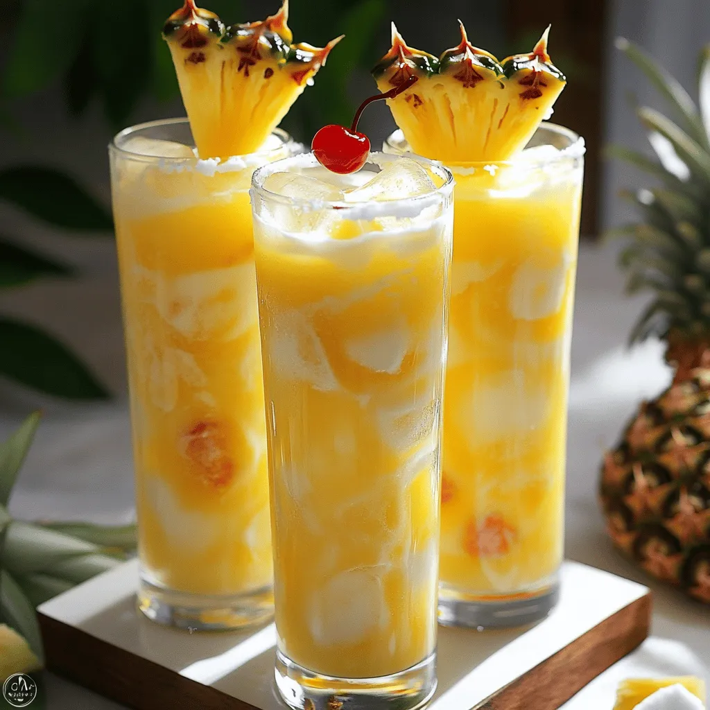 Pineapple Upside Down Cake Drink Refreshing Delight