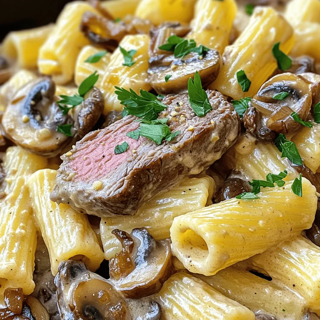 Creamy Steak and Mushroom Rigatoni Delight Recipe