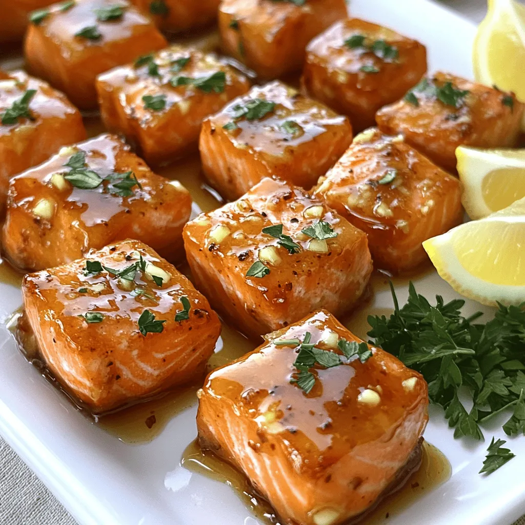 Honey Butter Garlic Glazed Salmon Bites Delicious Treat