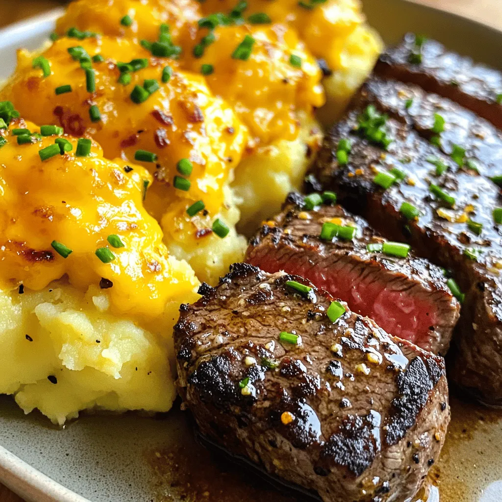 For this garlic butter steak bites recipe and cheesy smashed potatoes recipe, you need fresh ingredients.