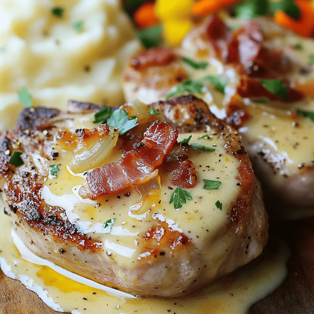 Sizzling Pork Chops with Creamy Bacon Bliss: A Culinary Delight