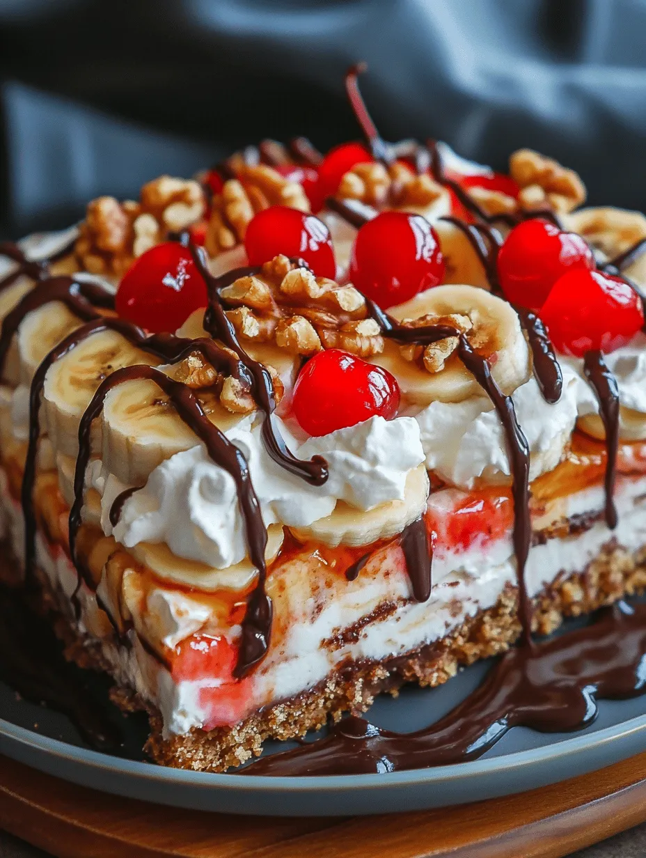 No-Bake Banana Split Cake Delight