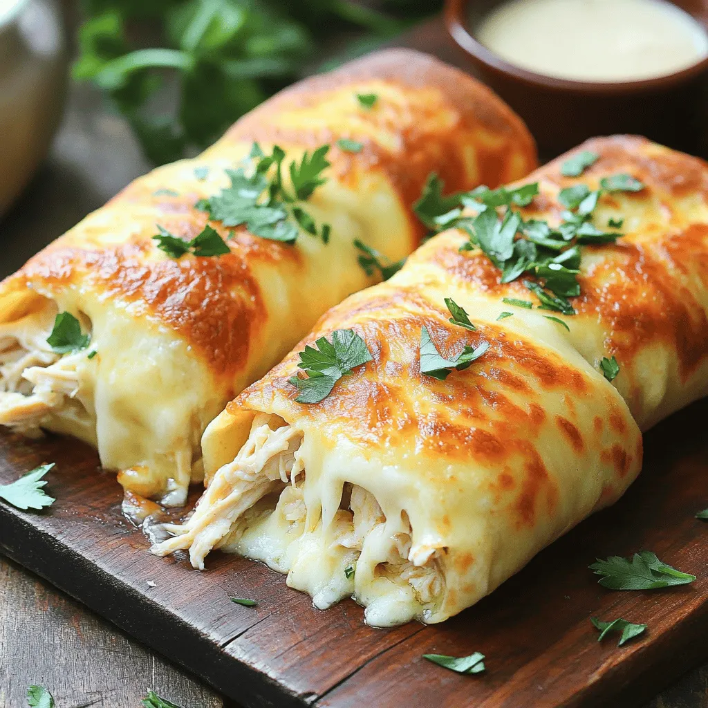 For cheesy garlic chicken wraps, you need simple, fresh ingredients. Start with 2 cups of cooked chicken, shredded. I love using rotisserie chicken for ease. Add 1 cup of shredded mozzarella cheese for that gooey texture. You also need ½ cup of softened cream cheese and ¼ cup of sour cream for creaminess. Don’t forget 4 cloves of minced garlic for that rich flavor. Season with 1 teaspoon of paprika, ½ teaspoon of salt, and ¼ teaspoon of black pepper. Finally, grab 4 large flour tortillas and 1 cup of mixed salad greens for crunch.