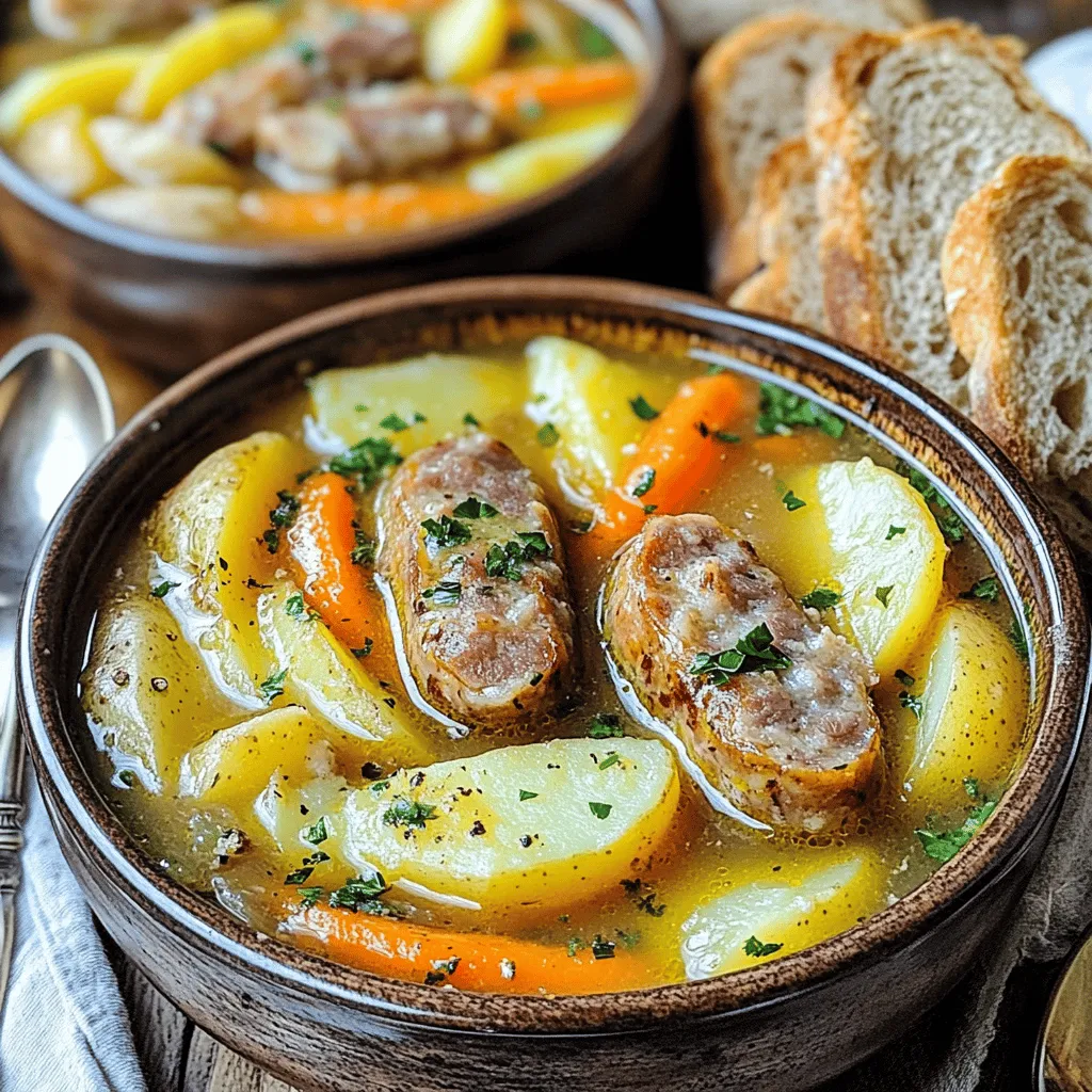 To make a great Dublin Coddle, you need a few key ingredients. First, choose the right meats. Irish bacon is a must. You can also use thick-cut bacon. For the sausages, select pork sausages. These meats add a rich flavor to the dish.
