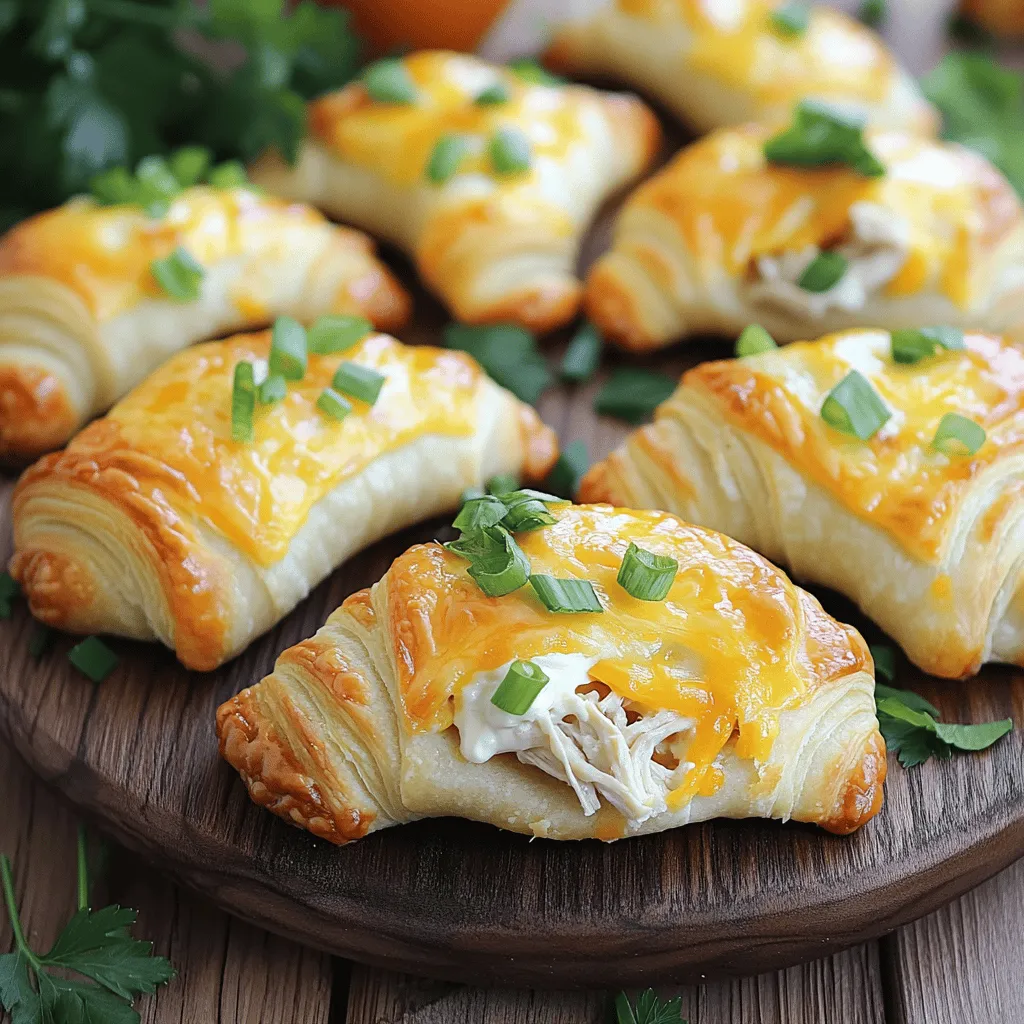 Chicken stuffed crescent rolls are delightful treats filled with tasty chicken and cheese. They use crescent roll dough, which is soft and flaky. This dish is great for dinner or parties. Each roll has a savory chicken mixture that bursts with flavor.