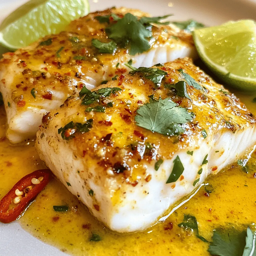 Tropical Grouper with Spicy Coconut-Ginger Sauce