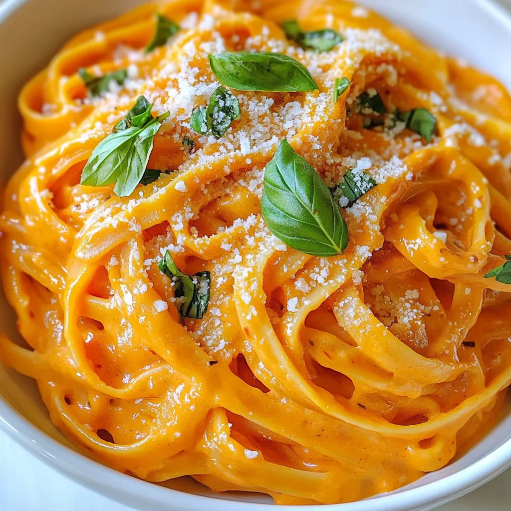 Creamy Roasted Red Pepper Pasta Quick and Simple Meal