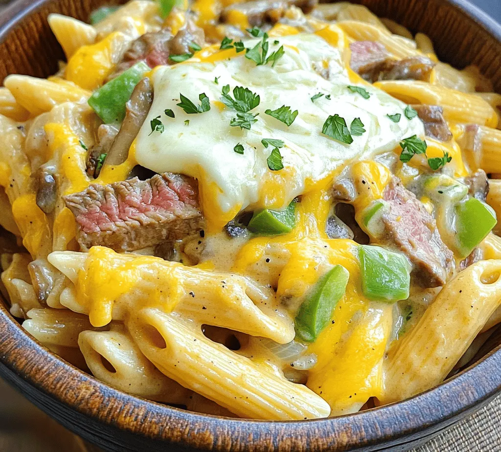 Philly Cheesesteak Pasta is a delectable dish that masterfully marries the iconic flavors of the classic Philadelphia cheesesteak sandwich with the comforting, creamy texture of pasta. This dish has gained popularity among food enthusiasts for its ability to deliver robust flavors and satisfying textures, making it a perfect option for weeknight dinners or festive gatherings with friends and family. Imagine tender ribeye steak, perfectly sautéed vegetables, and a rich, cheesy sauce enveloping each piece of pasta — it