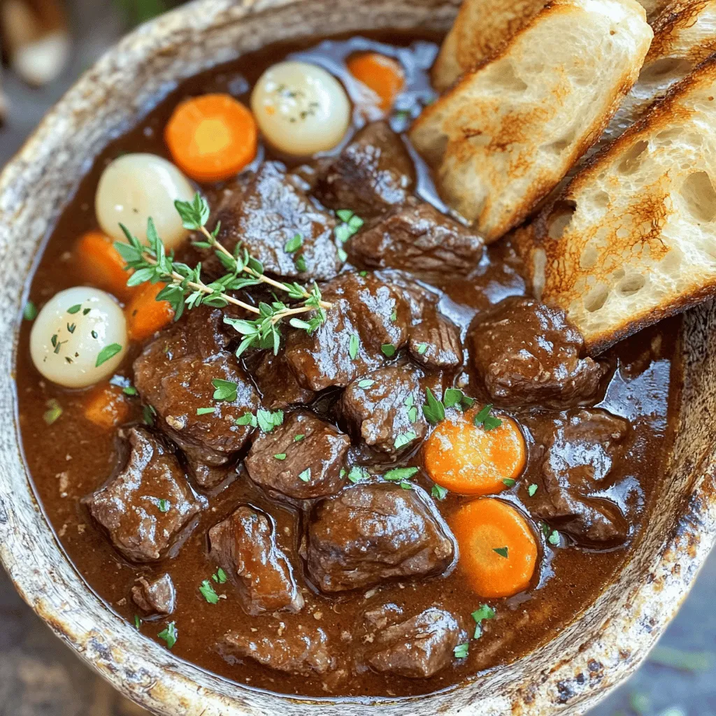 Beef Bourguignon is a rich stew from France. It uses beef, red wine, and vegetables. This dish is famous for its deep flavors and tender meat. Many people love it for its warmth and comfort.