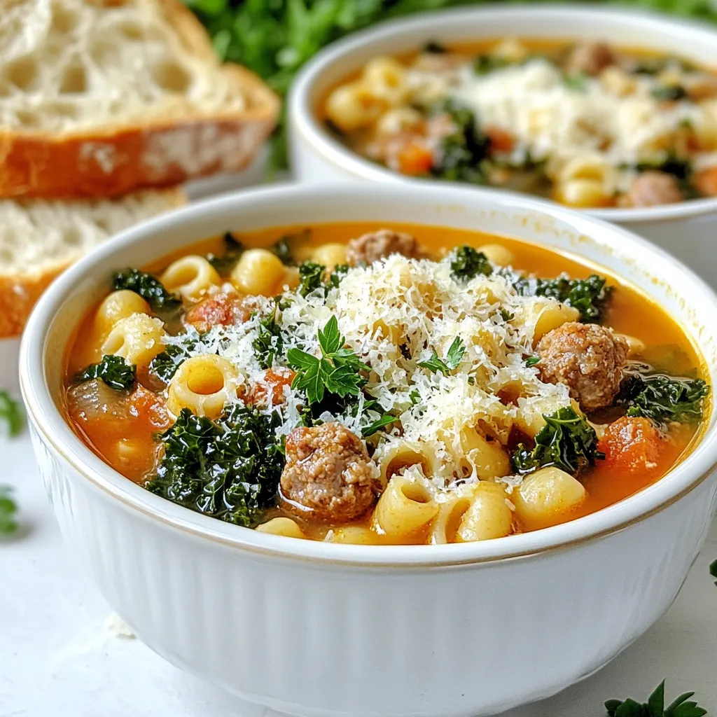 Parmesan Ditalini Soup with Sausage Comfort Dish