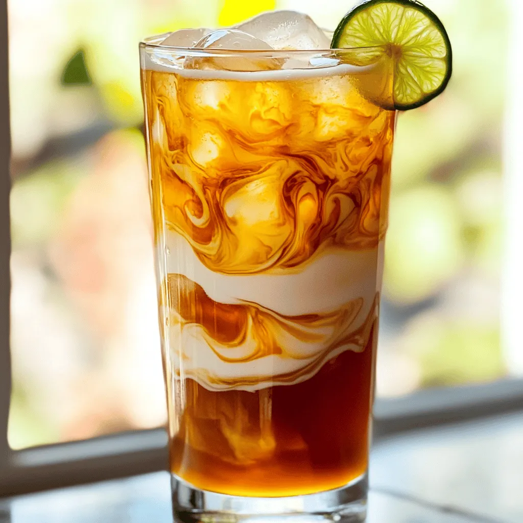 To make authentic Thai iced tea, you need a few key ingredients. First, you will need Thai tea leaves. These leaves give the drink its unique flavor and color. Next, you need sugar. This will sweeten the tea to your taste. You will also need sweetened condensed milk. This adds creaminess and a rich flavor. Lastly, you can use evaporated milk or coconut milk. This gives the drink a nice finish.