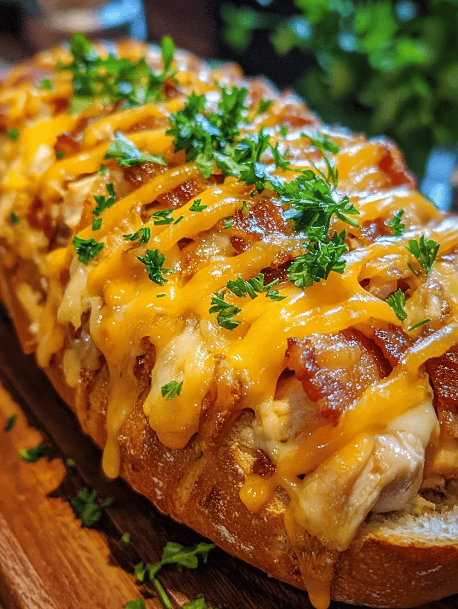 Delicious Chicken Bacon Ranch Stuffed Bread