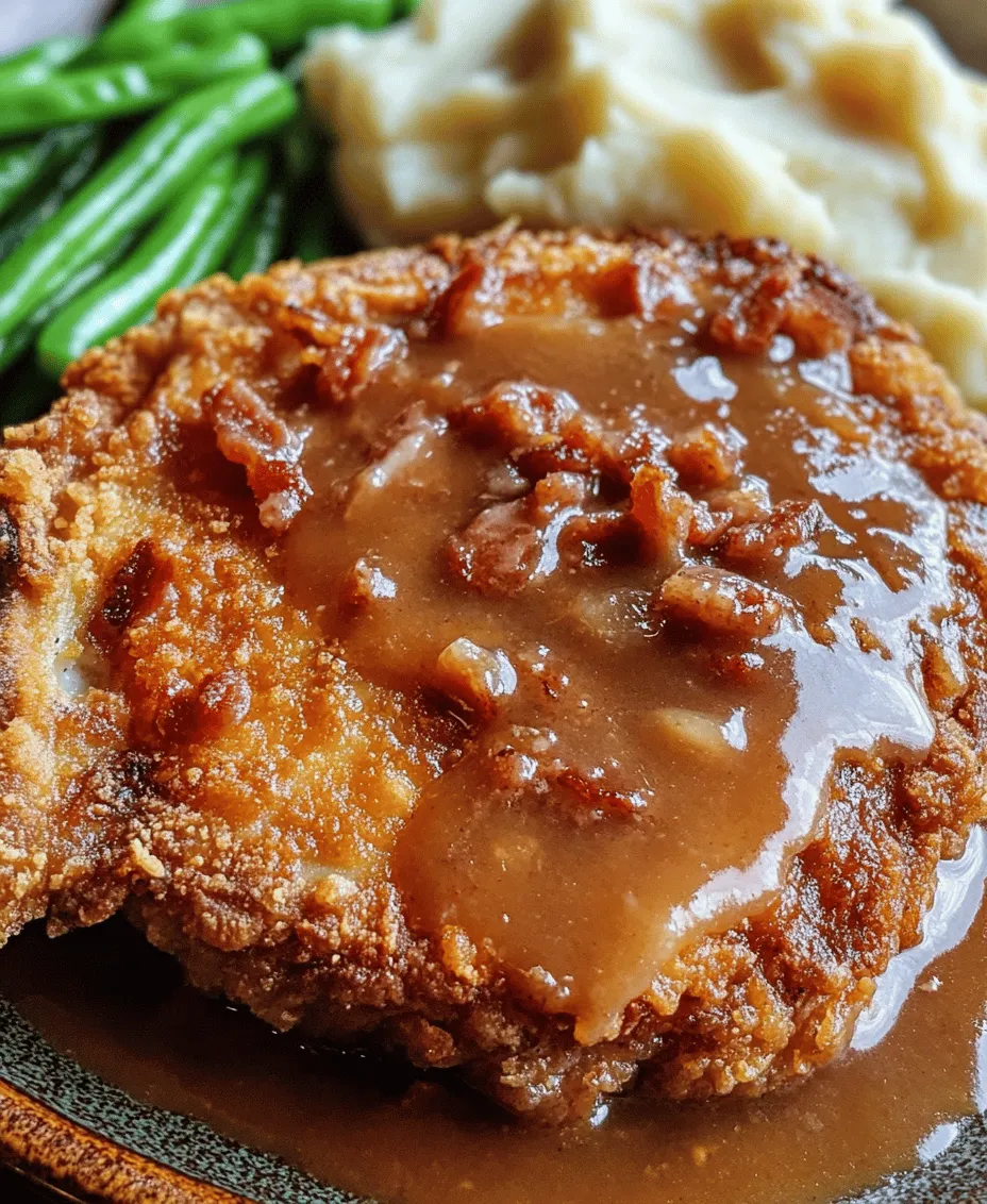 Discover the rich and comforting flavors of Country Fried Pork Chops with Bacon Gravy, a classic dish that brings the taste of Southern cooking right to your kitchen. This delightful recipe features succulent bone-in pork chops marinated in buttermilk, ensuring tenderness and flavor, then coated in a seasoned flour mixture and fried to crispy perfection. Topped with a decadent bacon gravy, this dish is sure to impress family and friends at any mealtime, whether it