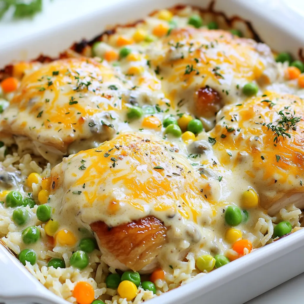 Creamy Smothered Chicken and Rice Casserole Delight