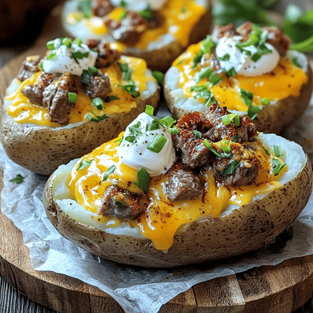 For a loaded baked potato, the right ingredients make all the difference. First, I prefer russet potatoes. They have a fluffy texture that bakes well. You need four medium-sized russet potatoes for this recipe.