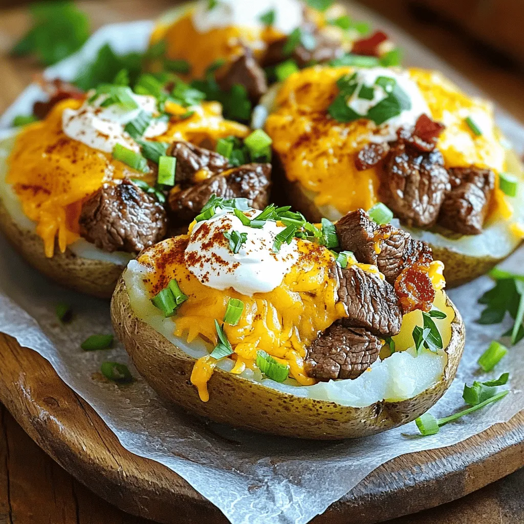 Loaded Baked Potato with Juicy Steak Bites Delight