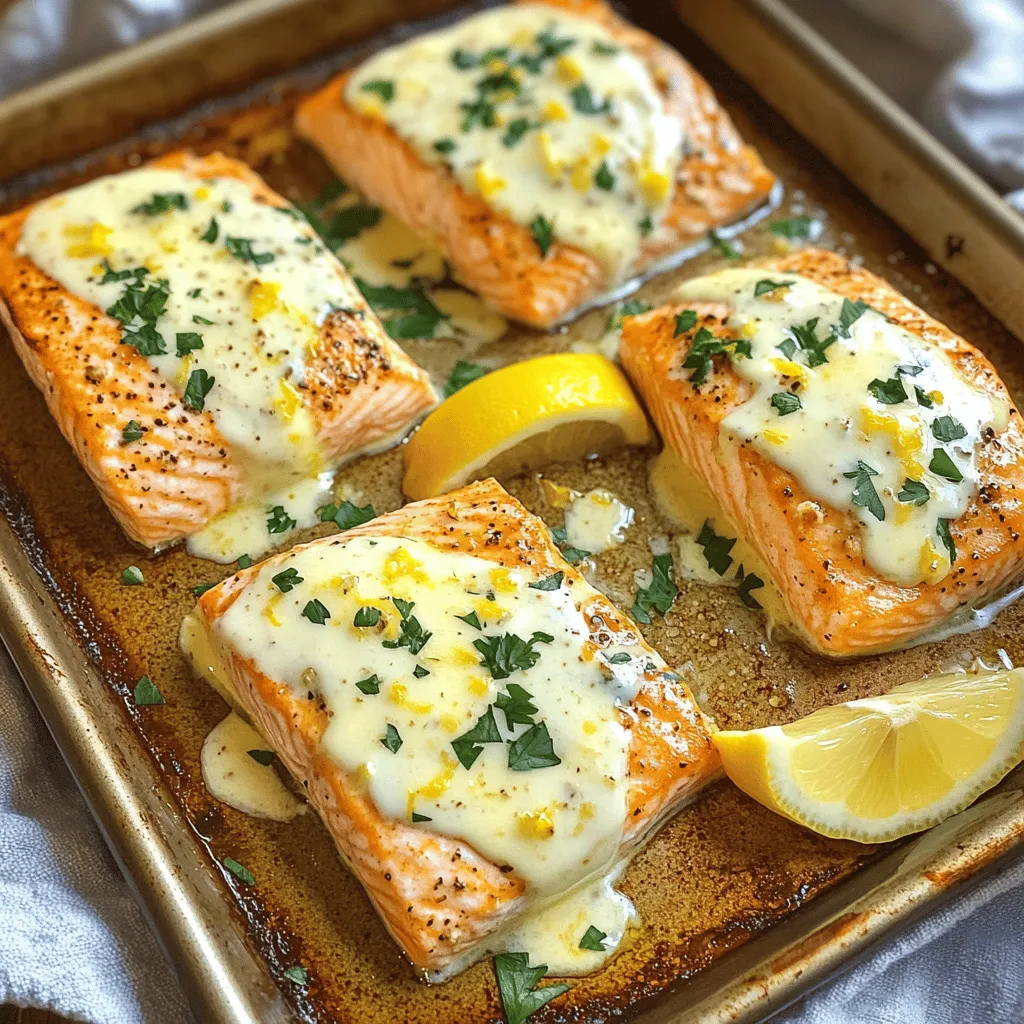 Easy Baked Salmon with Lemon Butter Cream Sauce