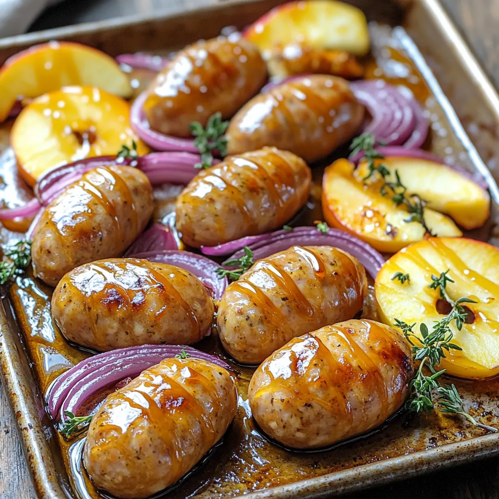 Sheet-Pan Maple Glazed Sausage and Apples Delight