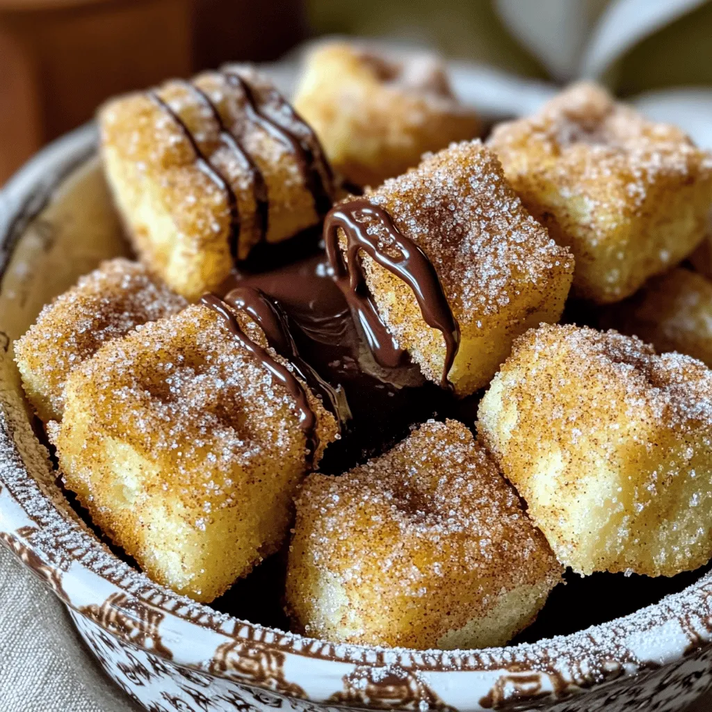 To make angel food cake churro bites, you need a few simple ingredients. Gather 1 cup of egg whites, 1 cup of sugar, and 1 cup of cake flour. You will also need 1 teaspoon of vanilla extract, ½ teaspoon of cream of tartar, and ¼ teaspoon of salt. For frying, have oil on hand and prepare ½ cup of cinnamon sugar. You can add chocolate sauce for dipping if you like.
