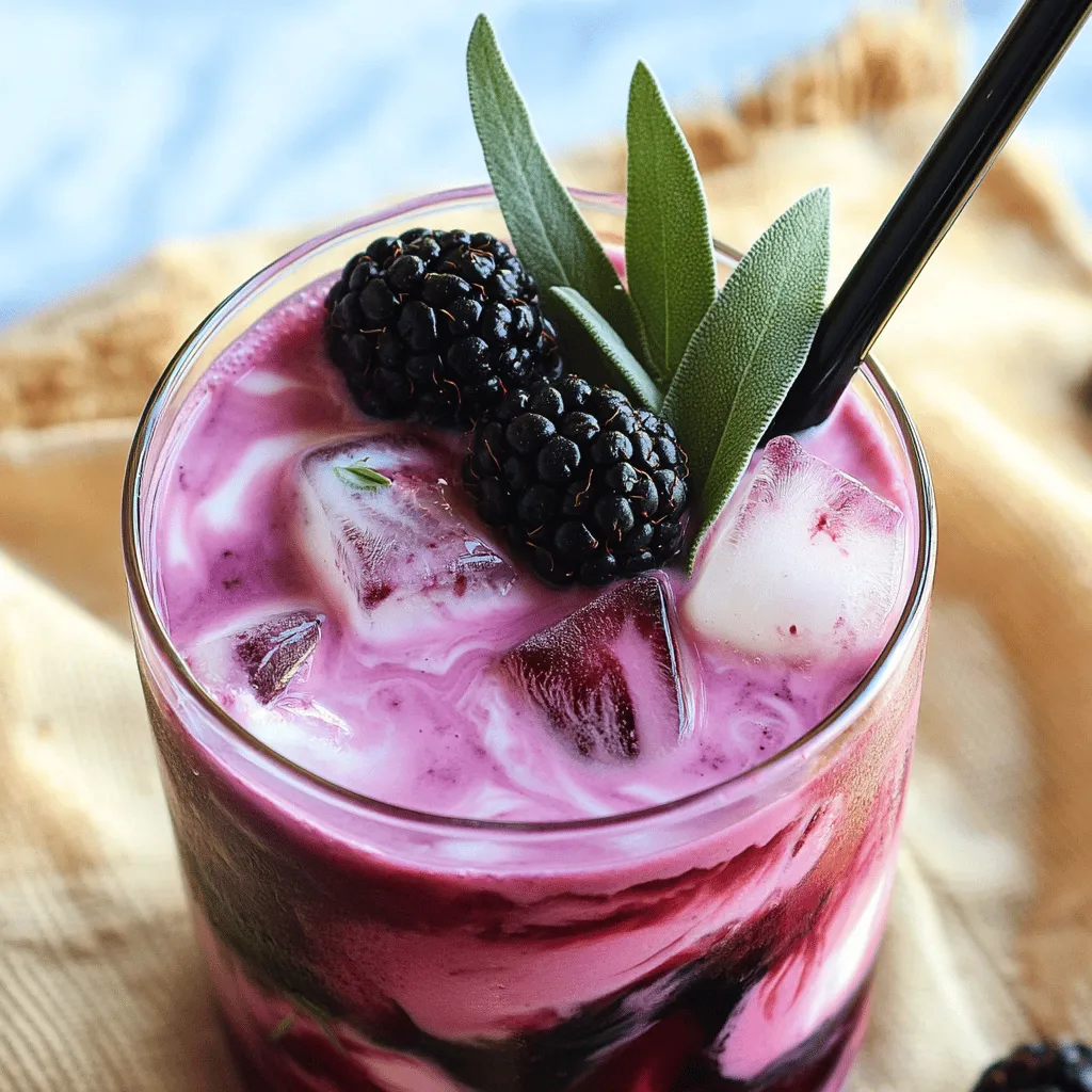 Blackberry Sage Iced Tea Latte Refreshing Summer Sip