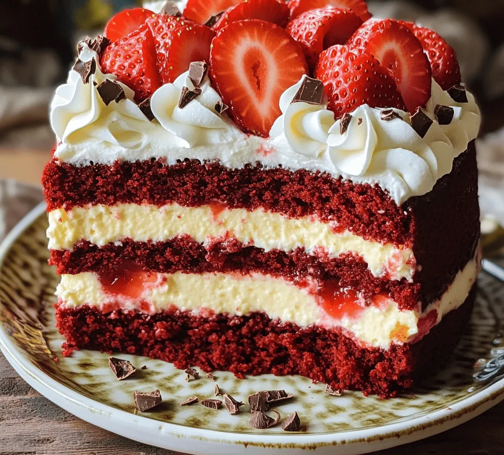 Red velvet desserts have captivated the hearts and taste buds of food enthusiasts around the globe. Their rich color, velvety texture, and unique flavor profile make them a standout choice for any occasion—be it birthdays, anniversaries, or even casual gatherings. Among the plethora of red velvet creations, the Red Velvet Strawberry Cheesecake Delight emerges as a magnificent fusion of flavors. This exquisite dessert combines the classic charm of red velvet cake with the creamy indulgence of strawberry cheesecake, resulting in a treat that is not only delicious but also visually stunning. The contrasting colors of deep red cake layers and vibrant strawberry cheesecake make it an eye-catching centerpiece that will leave your guests in awe.