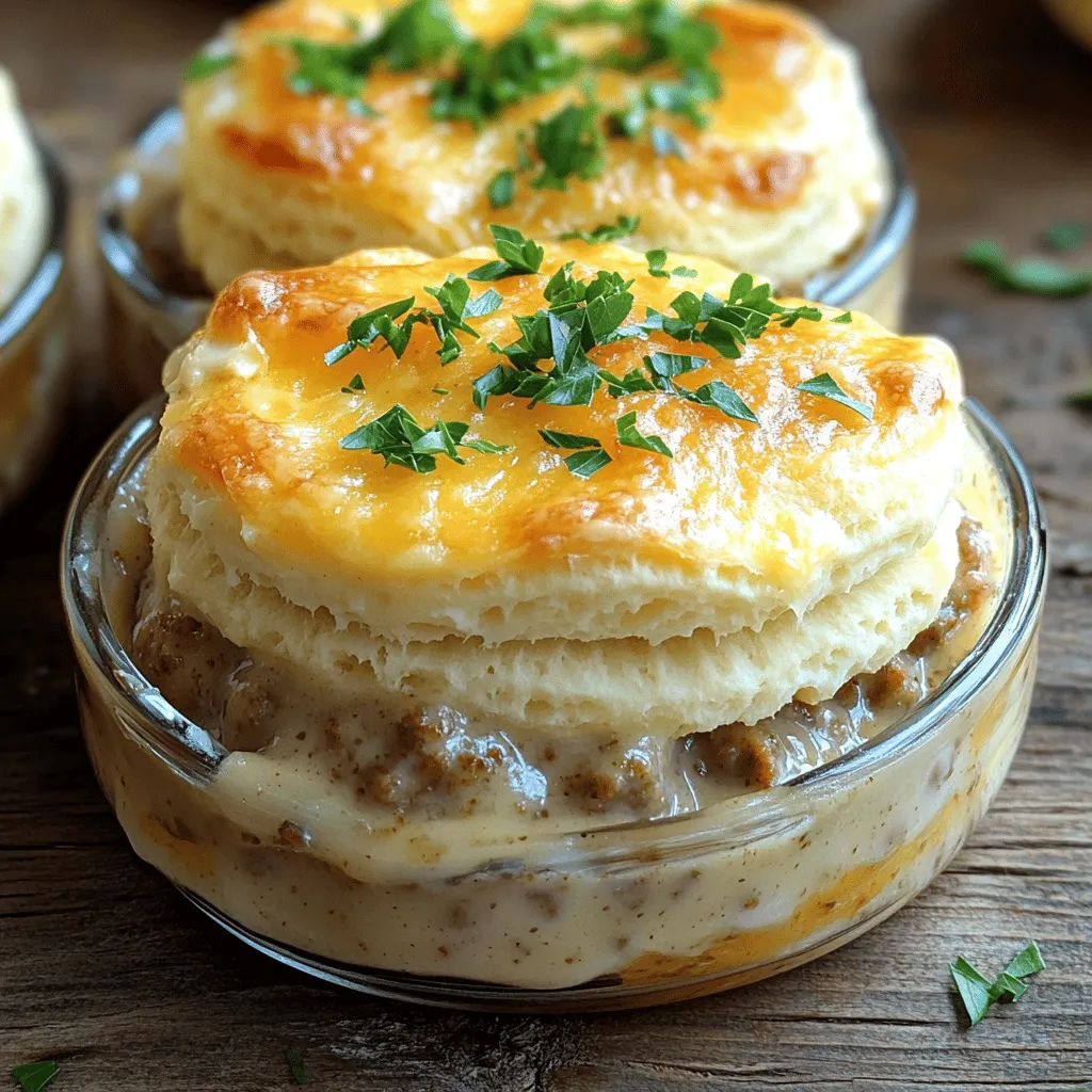 A biscuits and gravy casserole recipe shines with some key ingredients. First, you need biscuits. I recommend using flaky buttermilk biscuit dough. These biscuits bake up light and fluffy. They soak up the gravy well and add great texture.