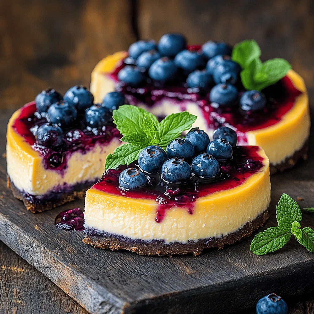 Easy Blueberry Cheesecake with Berry Sauce Delight