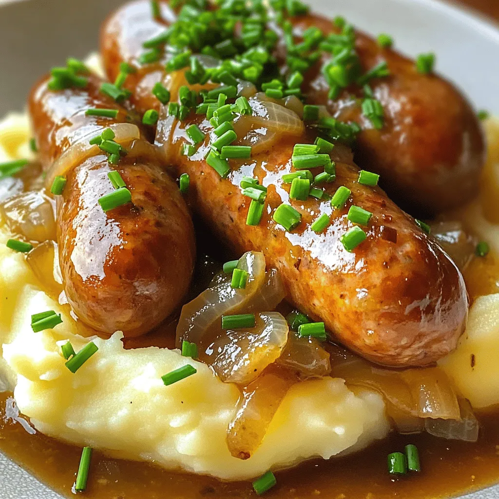 To make a delicious plate of bangers and mash, you need simple yet quality ingredients. Here’s what you will need:
