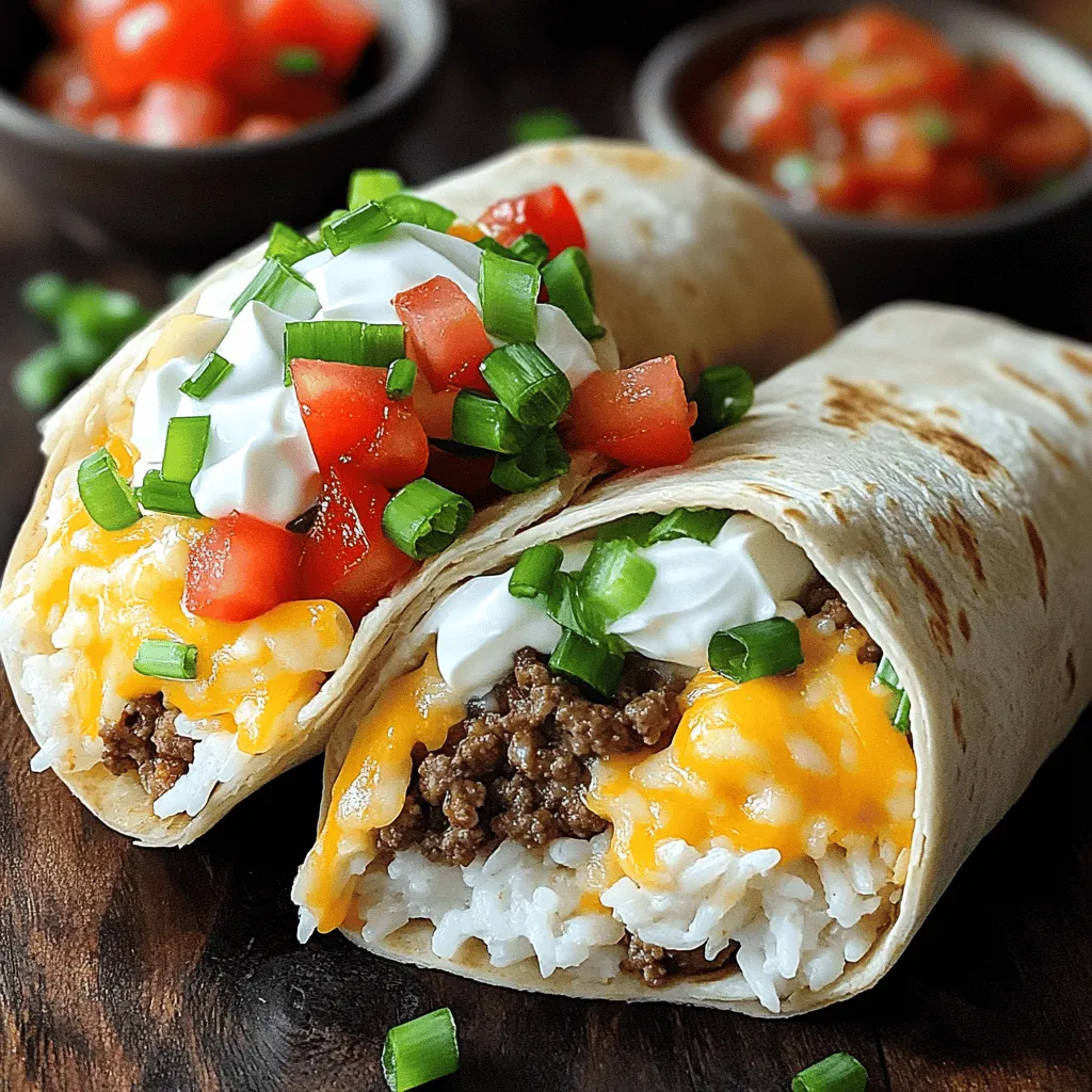 To make your own Beefy Melt Burrito, gather these key items:
