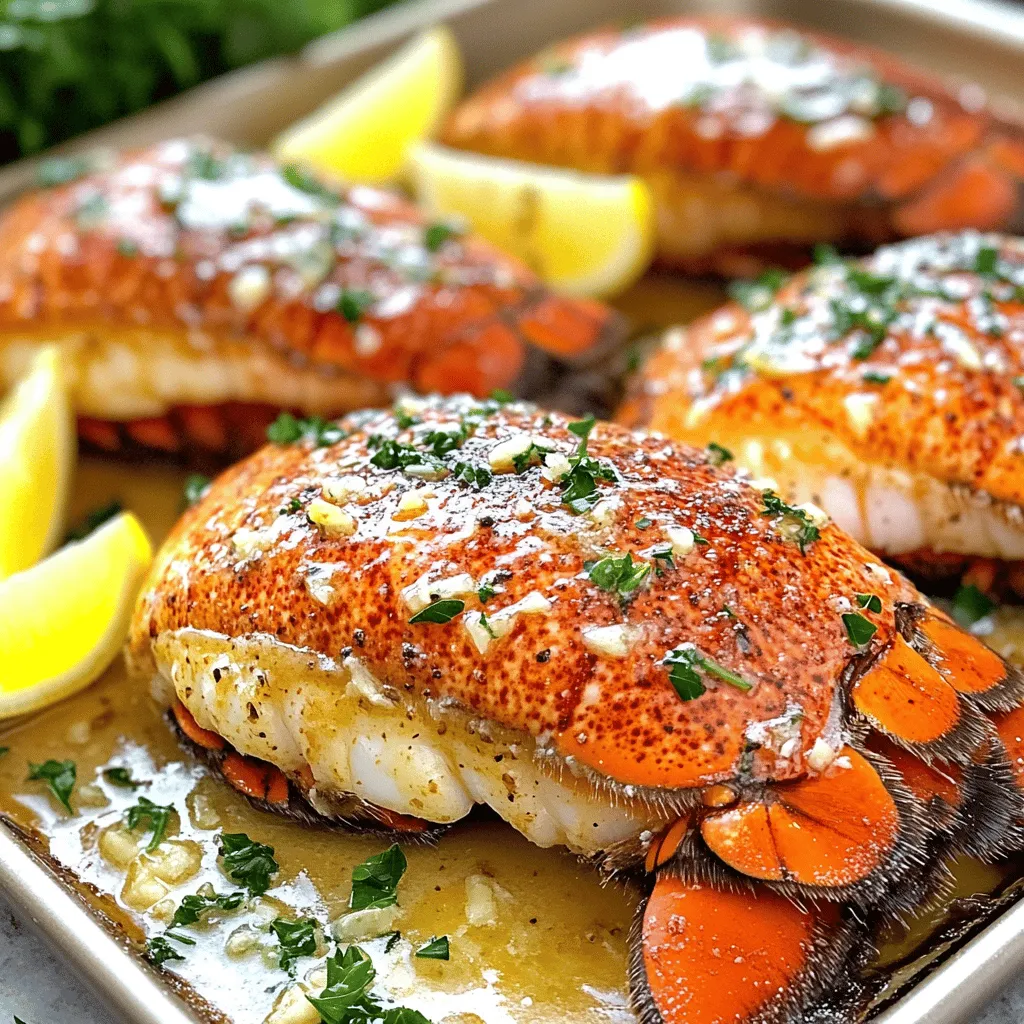 The garlic butter lobster tail recipe shines with a few key ingredients. You need fresh lobster tails, unsalted butter, and garlic. These three items create the base for a rich, tasty dish.