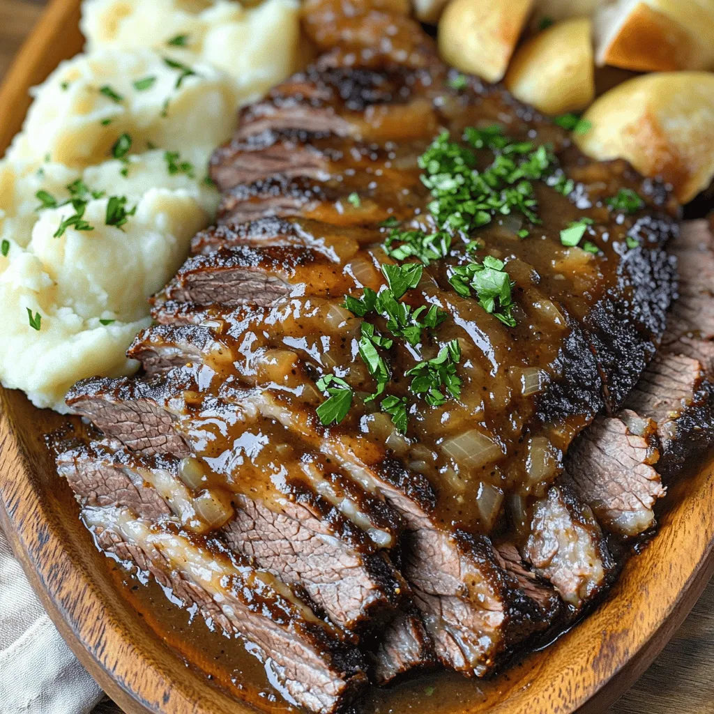 To make a great slow cooker beef brisket, you need a few key ingredients. First, the beef brisket itself is vital. I recommend using a 3-4 pound cut. This size cooks well and stays juicy.