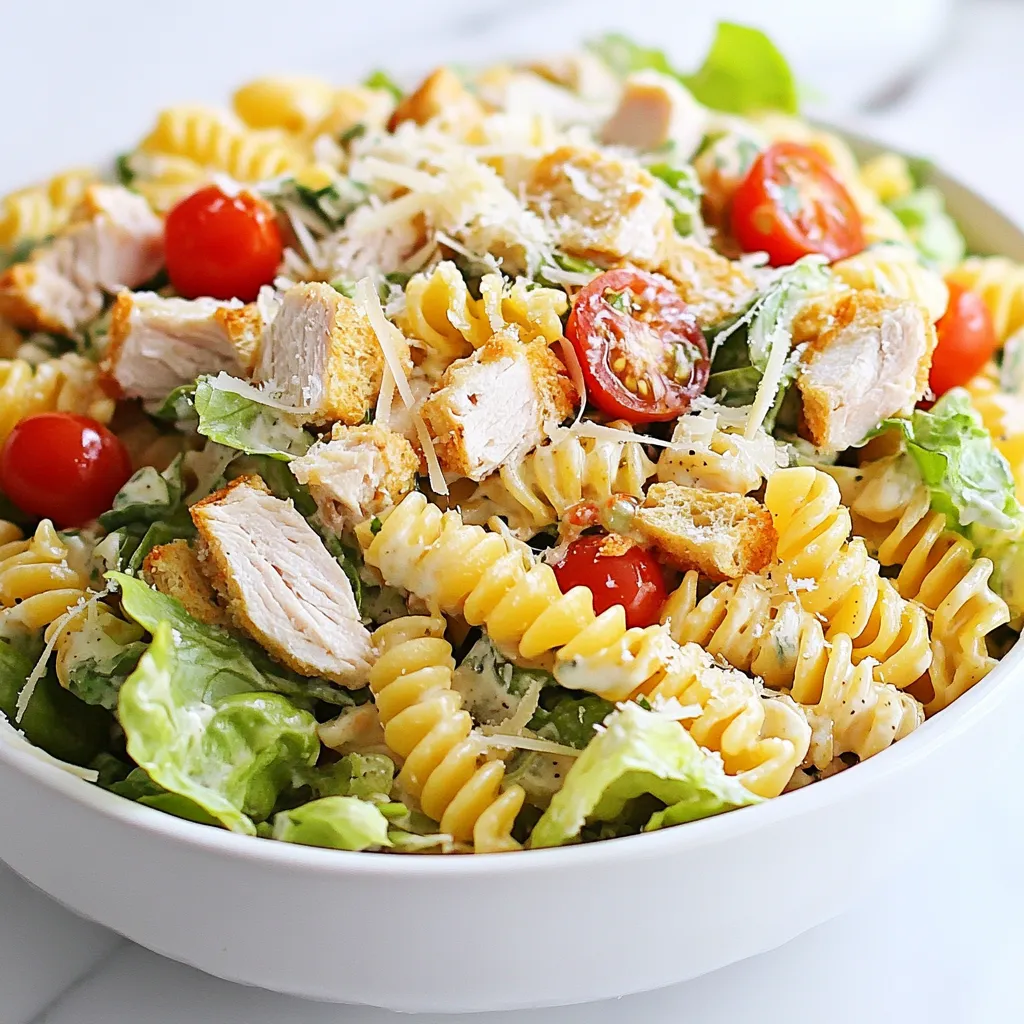 Savory Chicken Caesar Pasta Salad Easy and Quick Recipe