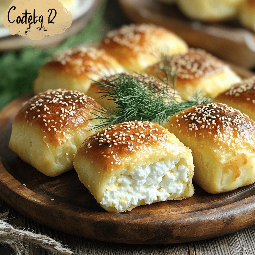 To make these tasty cottage cheese rolls, you will need: - 1 cup cottage cheese - 1 cup all-purpose flour - 1 tablespoon olive oil - 1 tablespoon fresh dill, chopped (or 1 teaspoon dried dill) - ½ teaspoon garlic powder - ¼ teaspoon salt - ¼ teaspoon black pepper - 1 egg, beaten (for egg wash) - 1 tablespoon sesame seeds (for topping)
