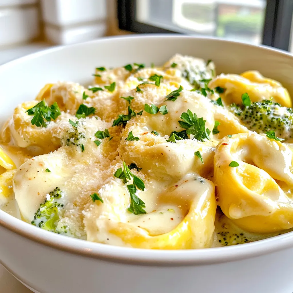 Cheesy Chicken Broccoli Tortellini Creamy Delight