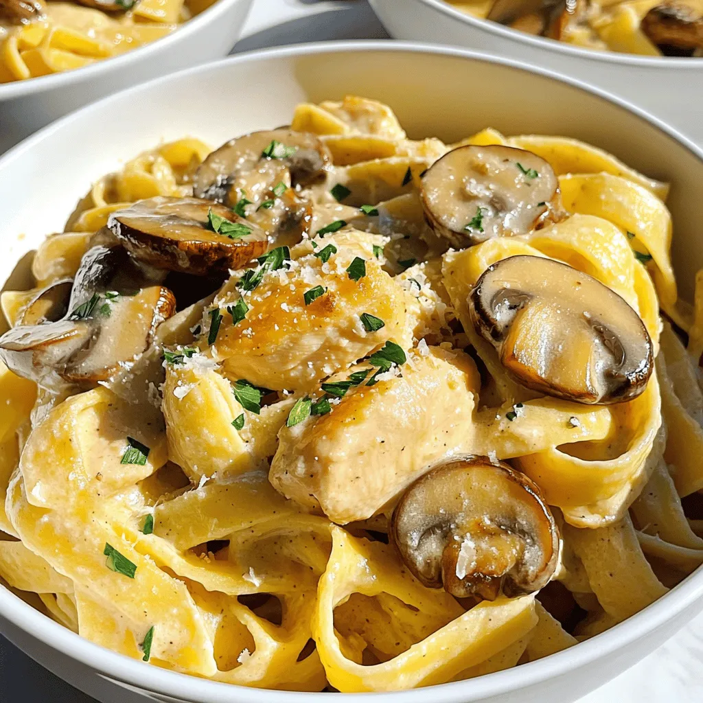 Chicken and Mushroom Pasta in Silky Sauce Delight