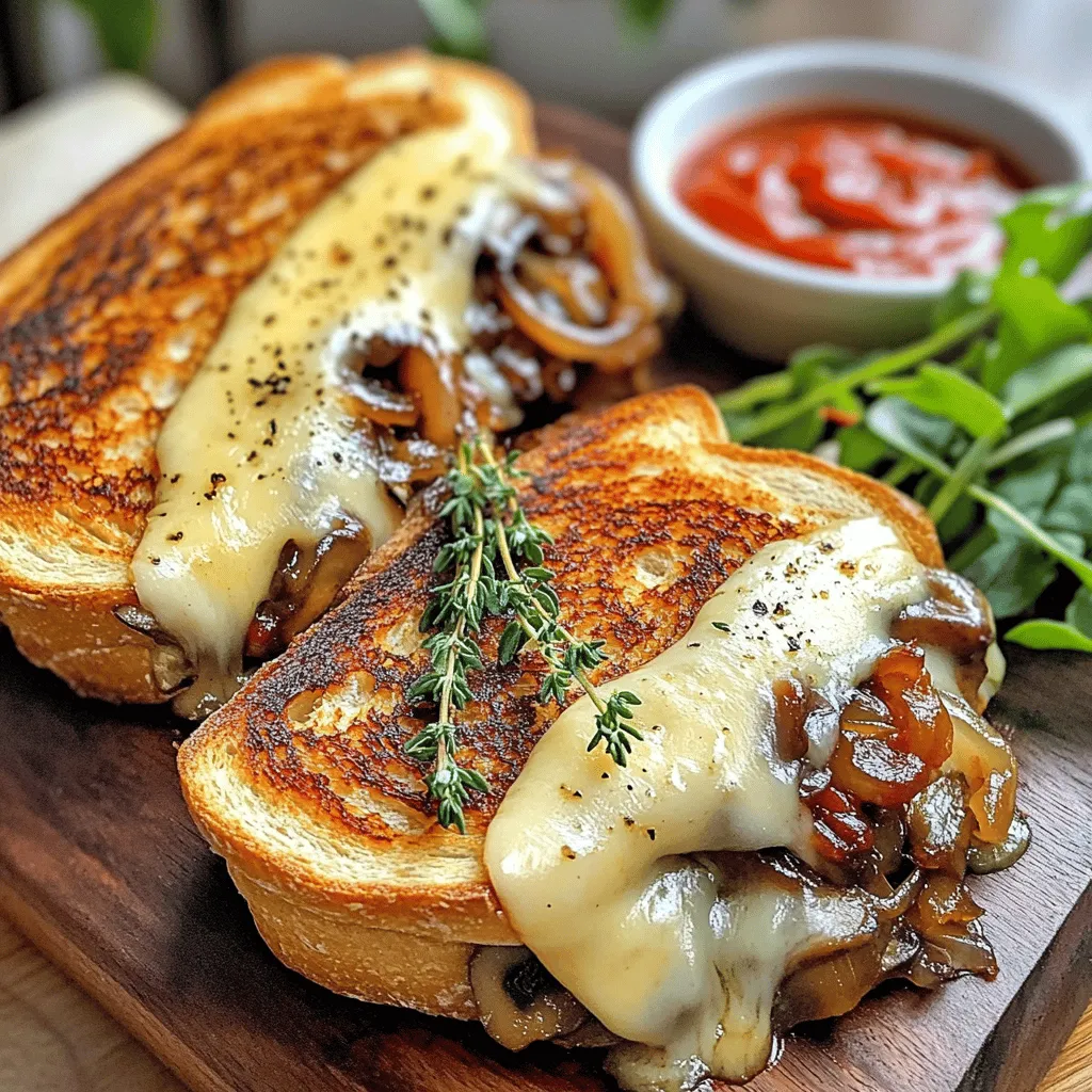 Gourmet Grilled Cheese with Gouda and Mushrooms Delight